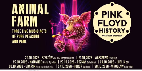 PINK FLOYD HISTORY 50 Years after Animals - World Tour 2026\/2028, Pozna\u0144, Sala Ziemi