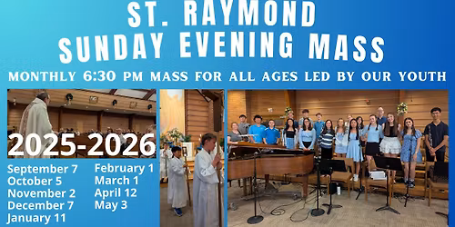 Sunday Evening Mass - once a month