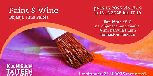 Paint & Wine Kansantaiteenkeskuksella