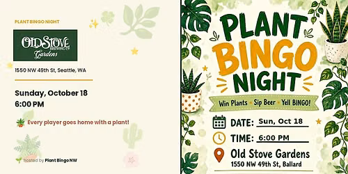 Plant Bingo Night @ Old Stove, Gardens!