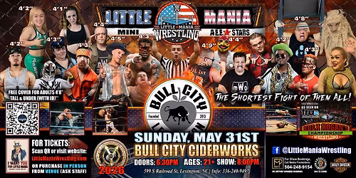 Lexington, NC - Little Mania Mini Wrestling @ Bull City Ciderworks