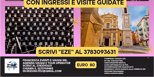 GITA A EZE E NIZZA CON INGRESSO ALLA FABBRICA DEI PROFUMI E VISITE GUIDATE