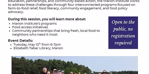 Informational Session: Marion Institute's food system work