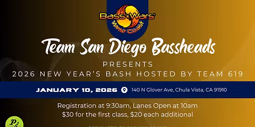 Team San Diego Bassheads presents 2026 New Year's Bash hosted by Team 619