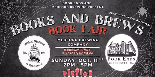 A SPOOKY Books & Brews Bookfair @ Medford Brewing Company!