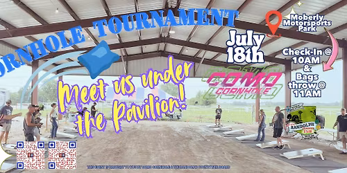 Cornhole Tournament with 70% payout, via Como Cornhole - July 18th