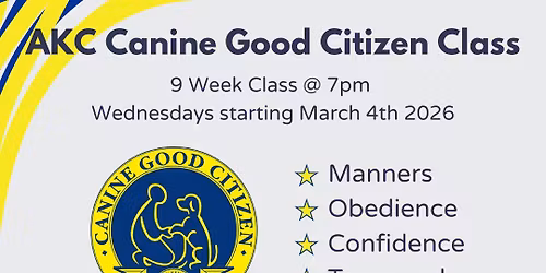 Canine Good Citizen Registration & 1st Week's Class