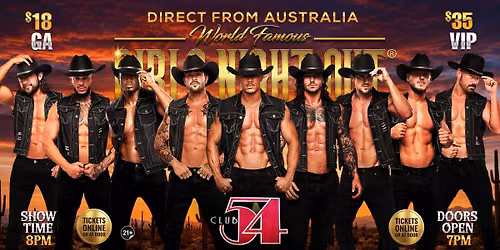 Sep 25th: Sterling Heights, MI- GIRLS NIGHT OUT\u00ae AUSTRALIAN TAKEOVER at Club 54