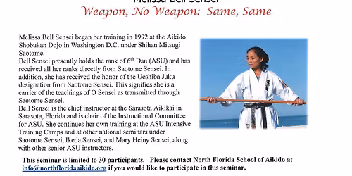 A Weapons Seminar with Melissa Bell Sensei