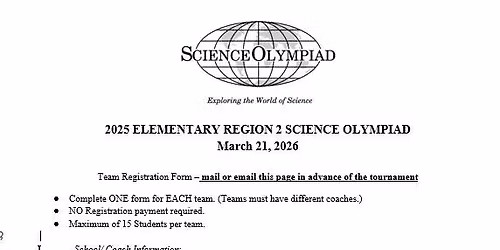 Northeast Michigan Elementary Science Olympiad Tournament