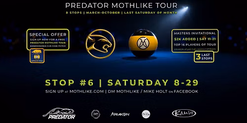 Stop 6 | Predator Mothlike Tour | 8-29-2026 | On Cue Billiards, La Mesa, CA