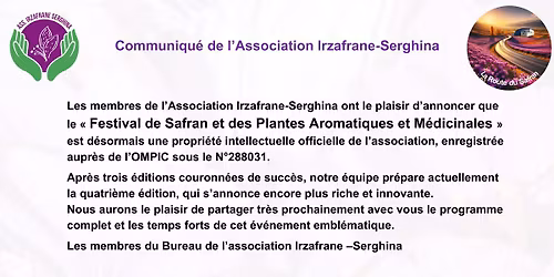 Festival Irzafrane de safran et de plantes aromatiques et m\u00e9dicinales