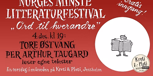NORGES MINSTE LITTERATURFESTIVAL \/\/ Kulturbanken Jessheim