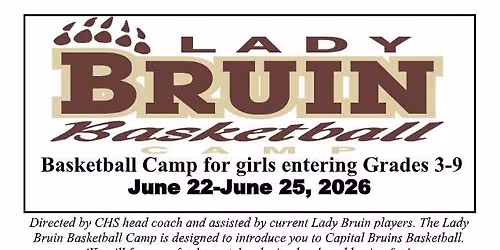 Lady Bruin Summer Basketball Camp (3rd-9th Grade)