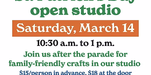 St. Patrick's Day Open Studio craft workshop in Montgomery County, Md.