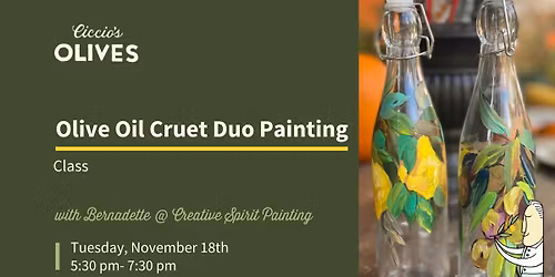 Olive Oil Cruet Duo Painting Class