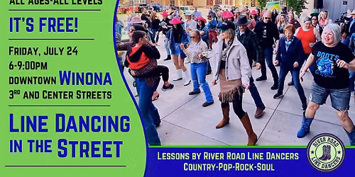 Line Dancing in the Street! Free Lessons and Dancing
