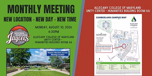 August Monthly Meeting - New Location!