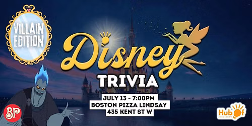 DISNEY VILLAIN Trivia Night - Boston Pizza (Lindsay)