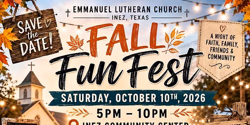 \ud83c\udf42 Emmanuel Lutheran Church Fall Fun Fest 2026 \ud83c\udf42