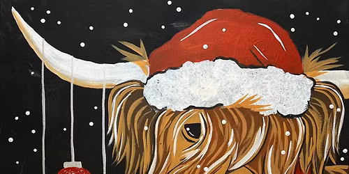 Holiday Highland Cow Painting