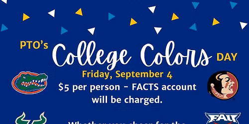 PTO College Colors Day Fundraiser