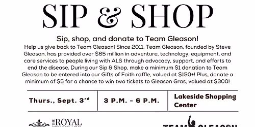 Sip & Shop with Team Gleason