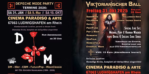 Depeche Mode Party @ Cinema Paradiso & Arte - Ludwigshafen mit DJ Jochen ab 20 Uhr