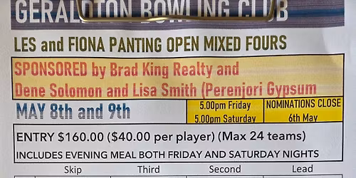 Les and Fiona Pantings Open Mixed Fours