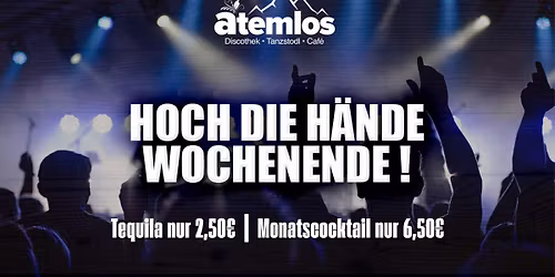 \ud83d\ude4c Hoch die H\u00e4nde \u2013 Pfingstwochenende im Atemlos! \ud83d\ude4c