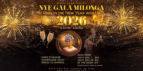 NYE GALA MILONGA at THE SONATA ROOM