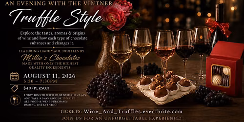 Evening with the Vintner - Truffle Style at Waters Edge Winery & Bistro!