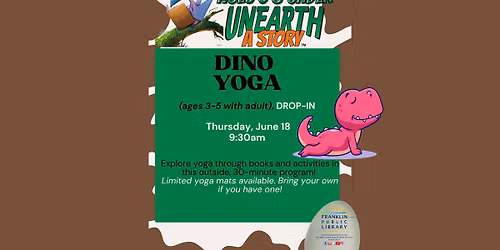 Dino Yoga (ages 3-5 with adult)--DROP-IN