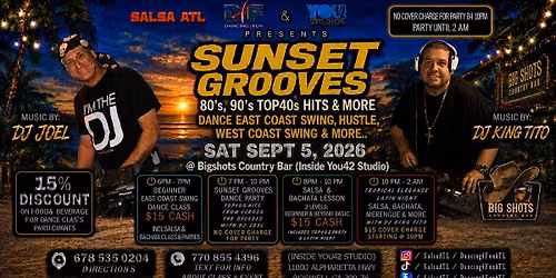 Sunset Grooves Dance Party Atlanta  Sept 5, 2026