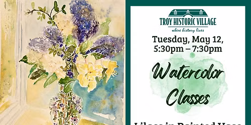 Watercolor Class: Lilacs in Painted Vase