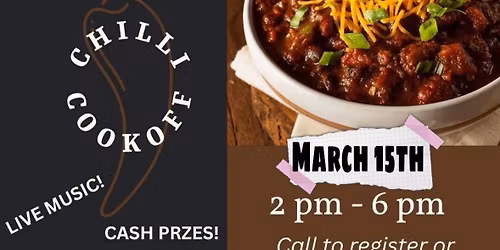 CHILLI COOK OFF! CASH PRIZES!