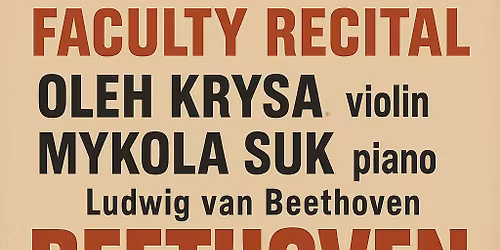 Faculty Recital! Krysa and Suk in all Beethoven Program!