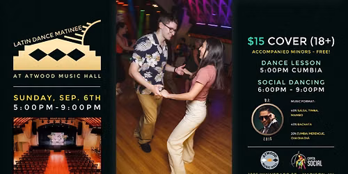LATIN DANCE MATINEE at Atwood Music Hall (SUN. 9\/06\/26)