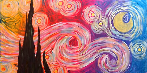 Blacklight Paint and Sip: Phychedelic Starry Night