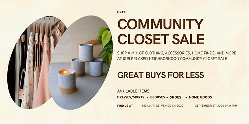 Free Community Closet Sale: Closet Cleanout + Shop Pre-Loved Finds