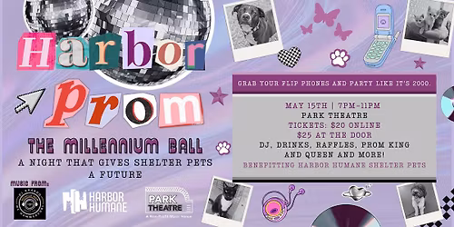 Harbor Prom: The Millennium Ball \u2605 A Night for Shelter Pets @ Park Theatre