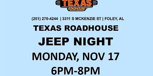 Christian Jeep Association at Texas Roadhouse Jeep Night