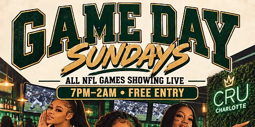 GAME DAY SUNDAYS AT CRU ! $5 WING BASKETS $7 DRINKS $10 HOOKAH $200 BOTTLES