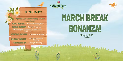 MONDAY'S MARCH BREAK EVENT- Garden Sensory Bins