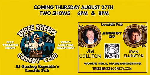 Comedy Night returns to the Leeside Pub on August 27th 6PM Show