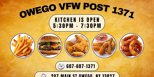 Owego VFW - Kitchen is Open
