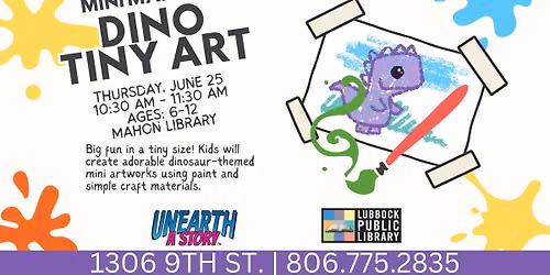 Mini Makers: Dino Tiny Art at Mahon Library