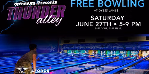FREE Thunder Alley: Cosmic Bowling Sponsored by Optimum — Dyess Lanes Bowling Center