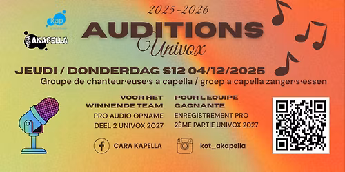 Auditions univox 2026