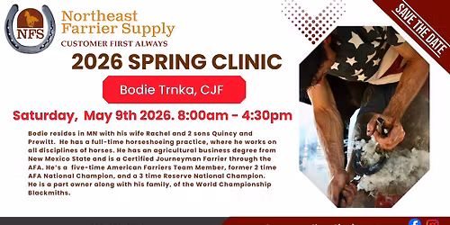 2026 Spring Clinic @ Northeast Farrier Supply